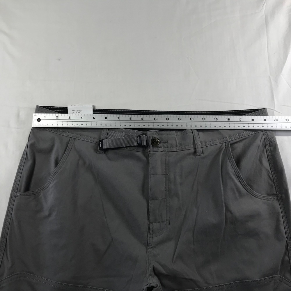 Prana Stretch Zion Pant Mens 38x36 Pewter Grey Relaxed Straight Hiking 2056941 - Picture 2 of 8